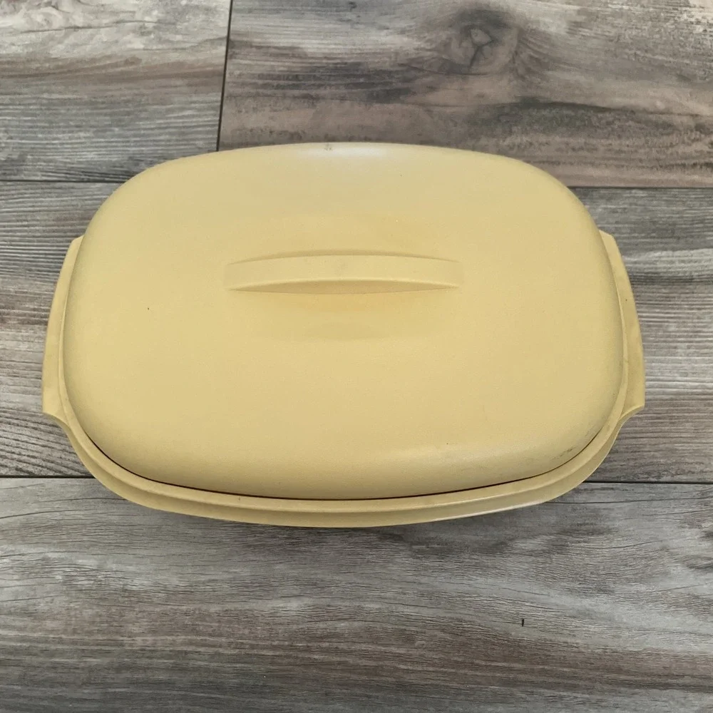 Tupperware Microwave 3 Piece Pc Vegetable Steamer Serving Bowl Gold